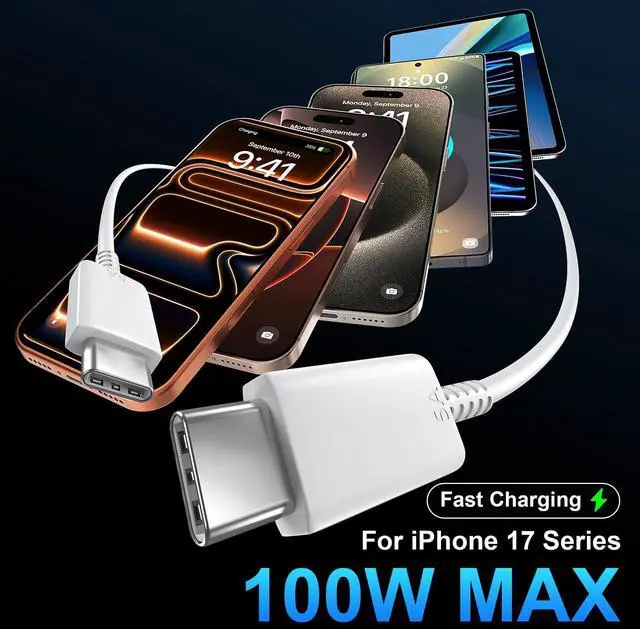 Alt view image 4 of 7 - KEHIPI iPhone 17 Pro Max Charger Fast Charging 45W USB C iPhone 16 17 Fast Charger Block with 10 FT Long Type C Charging Cable Cord for iPhone 17 Pro Max/17 Pro/iPhone Air/17/16//16 Pro Max/15/Samsung