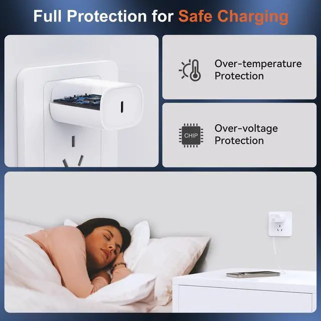 Alt view image 5 of 6 - KEHIPI iPhone 17 16 Charger Fast Charging, 20W iPhone 17 16 Pro Max USB C Fast Charger Block with 10FT Long Type C Fast Charging Cable for iPhone 17/17 Pro Max/iPhone Air/16 Pro Max/15/iPad, Samsung