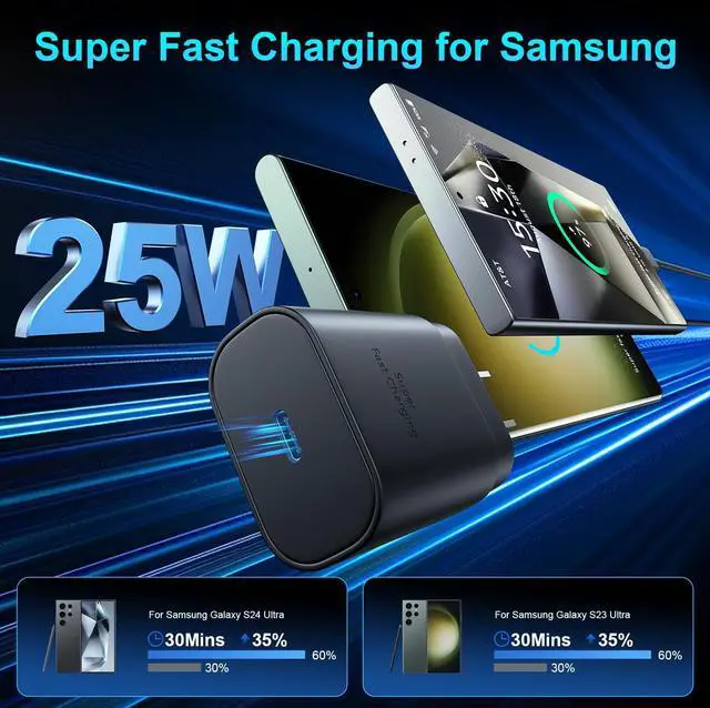 Alt view image 2 of 6 - KEHIPI Type C Charger Fast Charging, 25W Samsung Super Fast Android Phone Charger Block with 6.6FT USB C Charger Cable for Samsung Galaxy S25 Ultra/S25/S24 Ultra/S24/S23 Ultra/S22 Ultra/S22+, 3Pack