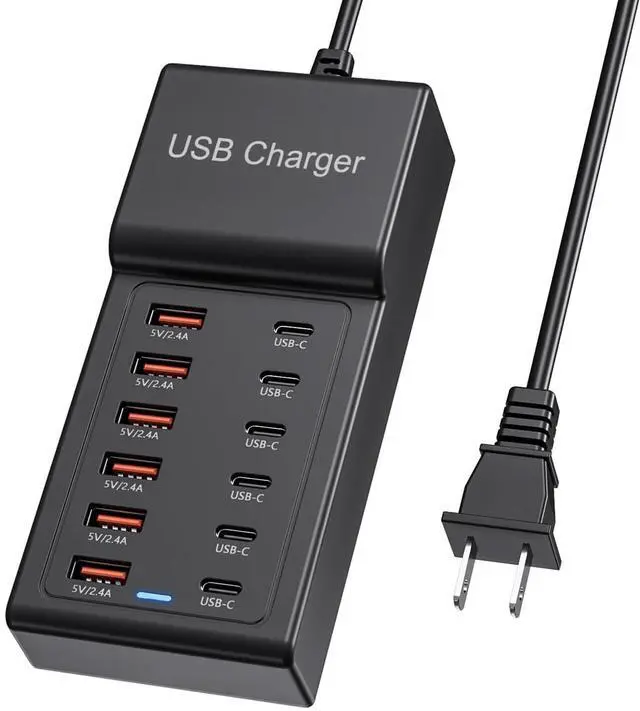 Main image of KEHIPI Multi USB Charger, USB C Charging Block Station, 50W 12 Port Multiple USB C Power Strip USB Hub Compatible with iPhone 16 Pro Max/15/14/13/12/11, iPad, Tablets, Samsung Galaxy S25/S24, Pixel