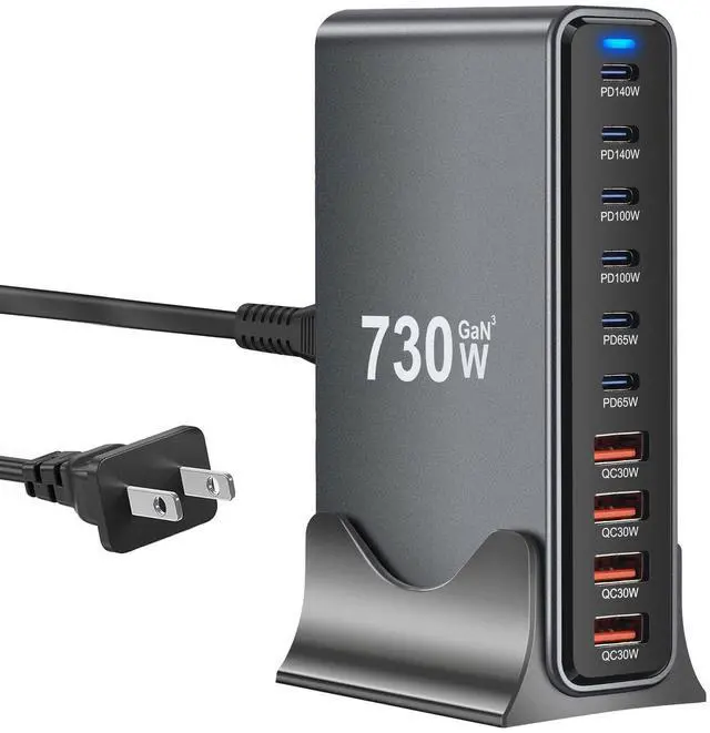 Main image of KEHIPI 730W USB C Charger Block, 10 Port Fast USB Charging Station for Multi Devices, GaN  Charging Block Double 140W/100W/65W PD PPS Port Laptop Charger Compatible with MacBook Pro/Air/iPhone 16/15