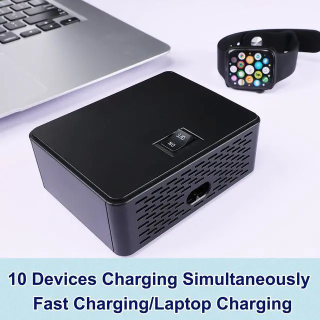Alt view image 3 of 7 - KEHIPI 150W 10-Port USB Charger - Fast Multi Port USB 10-Ports Charging Hub with Switch Control - Compatible with iPhone 15/14/13/12, Galaxy S23/S22/S21, Note 20 Ultra and More
