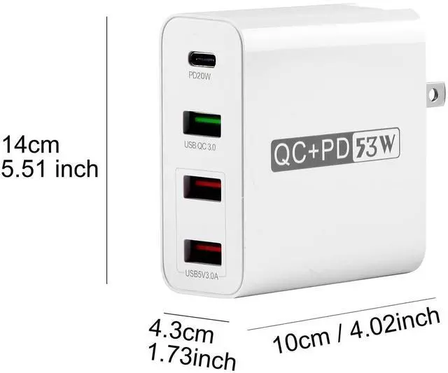 Alt view image 2 of 7 - KEHIPI 4-Port Desktop USB Charging Station,53W High-Speed Multi-Port USB Charger Hub for Smartphones, Tablets & Powered Devices