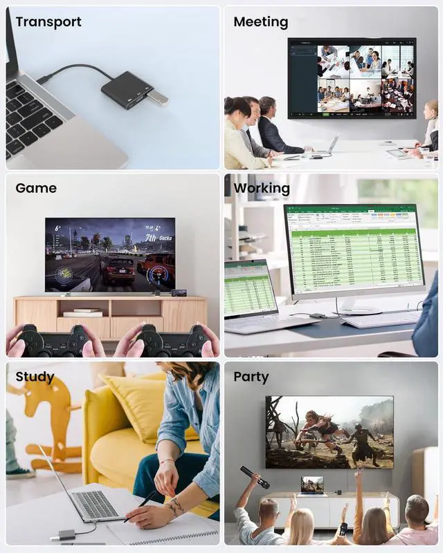 Alt view image 6 of 7 - USB C to HDTV Adapter with 4K@60Hz HDTV Output, Multi-AV Converter for for MacBook/Mac Pro Air iPad Pro and More Type-C Port Device