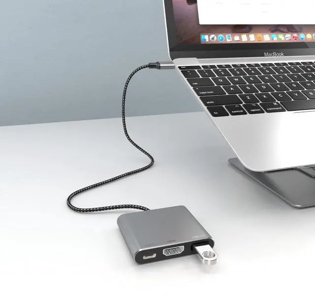 Main image of KEHIPIUSB C Multiport AV Adapter with 4K HDTV Output USB 3.0 Port, 50cm Braided Cable & USB-C Fasting Charging Port,Compatible for MacBook Pro Air M1 M2 Pad Pro iMac and Other Type C Devices