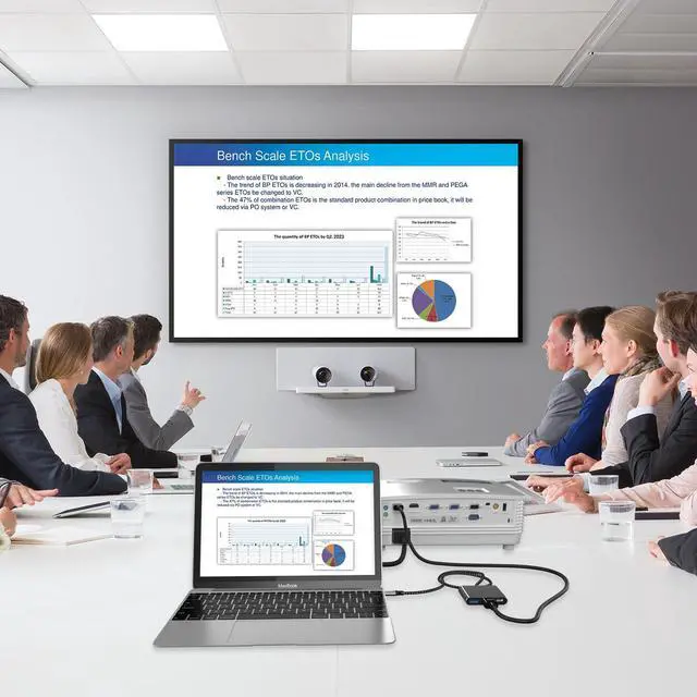 Alt view image 4 of 7 - KEHIPIUSB C Multiport AV Adapter with 4K HDTV Output USB 3.0 Port, 50cm Braided Cable & USB-C Fasting Charging Port,Compatible for MacBook Pro Air M1 M2 Pad Pro iMac and Other Type C Devices