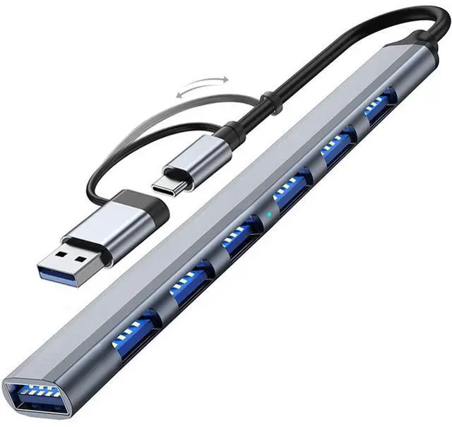 Main image of KEHIPI USB Hub 3.0 with 7 Ports, Aluminium USB C to USB 3.0 Hub for MacBook, Mac Pro/Mini, iMac, Ps4, PS5, Surface Pro,Flash Drive, Samsung