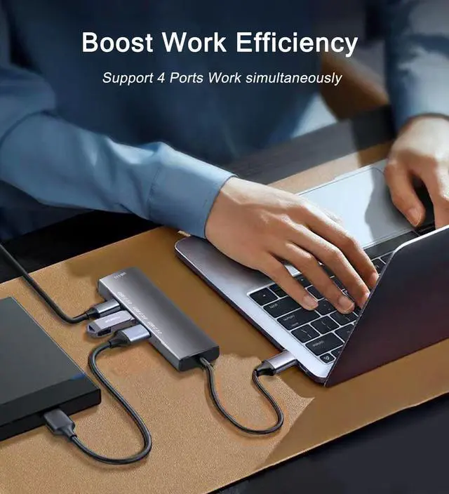 Alt view image 5 of 7 - KEHIPI ENON USB C Hub 5Gbps, Laptop Docking Station with 4 x 5Gbps USB-C Data Ports Comptible for MacBook Pro, iMac, iPad Pro, iPhone 16/15, Galaxy S24, and More