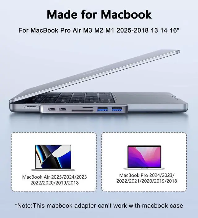 Alt view image 3 of 7 - KEHIPI USB C Hub Adapter for MacBook, 7 in 2 Docking Station with 4K HDMI, 40Gbps Thunderbolt 3, 5Gbps USB-A &C Data Ports, SD/TF Card Reader Compatible for MacBook Pro Air M3/M2/M1 (2018-2024)