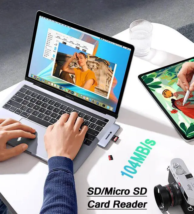 Alt view image 6 of 7 - KEHIPI USB C Hub Adapter for MacBook, 7 in 2 Docking Station with 4K HDMI, 40Gbps Thunderbolt 3, 5Gbps USB-A &C Data Ports, SD/TF Card Reader Compatible for MacBook Pro Air M3/M2/M1 (2018-2024)