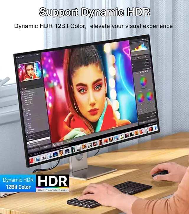 Alt view image 7 of 7 - KEHIPI Mini DisplayPort to DisplayPort Cable, Mini DP to DP, 4K Ready, Gold Plated, 6 Feet