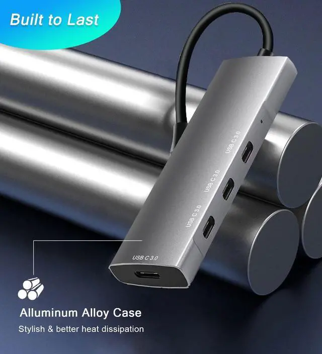 Alt view image 7 of 7 - KEHIPI ENON USB C Hub 5Gbps, Laptop Docking Station with 4 x 5Gbps USB-C Data Ports Comptible for MacBook Pro, iMac, iPad Pro, iPhone 16/15, Galaxy S24, and More