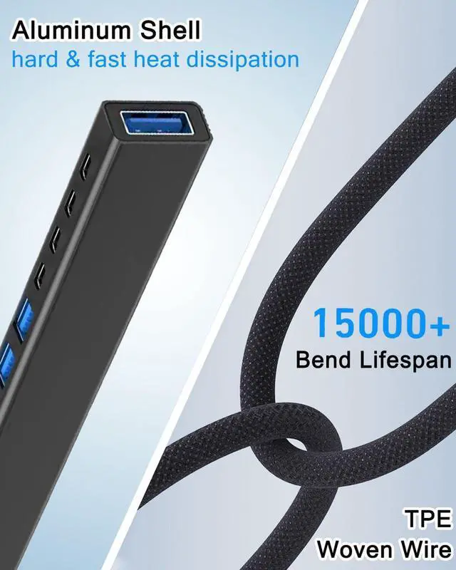 Alt view image 7 of 7 - KEHIPI 11 in 1 USB C Hub USB Hub 3.0 with SD Card Reader,  USB Extender with Memory SD/Micro SD Card Reader, for Laptop, PC, MacBook, iPad Pro, iMac-Aluminum