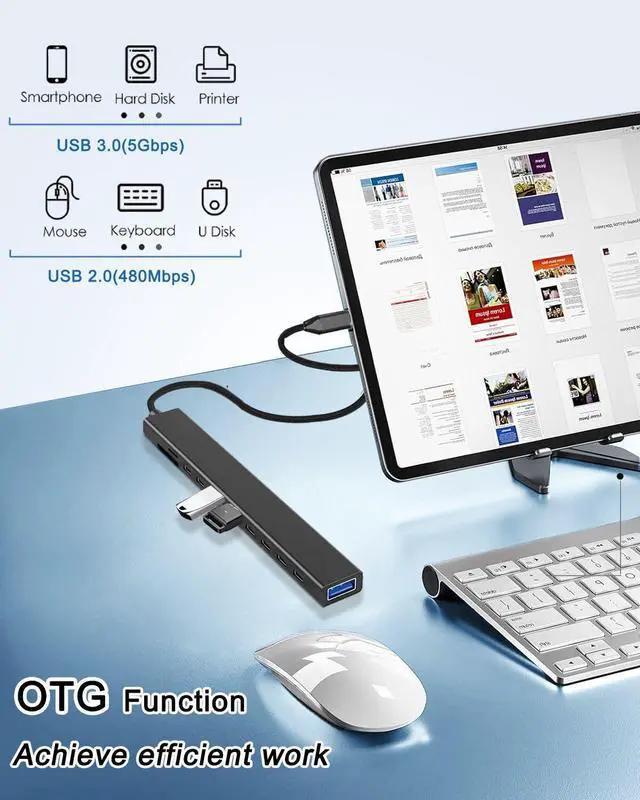Alt view image 4 of 7 - KEHIPI 11 in 1 USB C Hub USB Hub 3.0 with SD Card Reader,  USB Extender with Memory SD/Micro SD Card Reader, for Laptop, PC, MacBook, iPad Pro, iMac-Aluminum