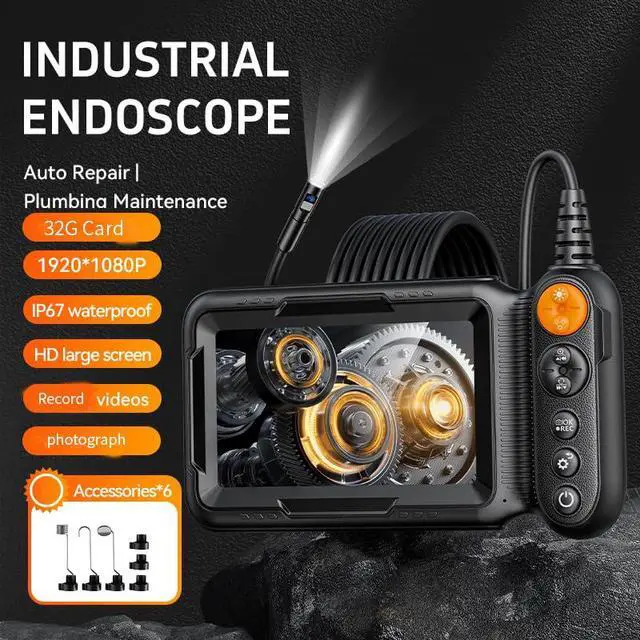Alt view image 2 of 7 - KEHIPI Dual-Lens Endoscope Camera with Light, Borescope with 5" IPS Screen, Photo & Video Inspection Cameras with 32G SD Card, IP67 Waterproof Snake Camera, Cool Gadgets for Men, Women(16.5FT)