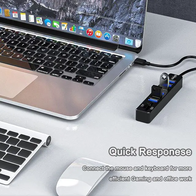 Alt view image 7 of 7 - KEHIPI USB Hub with SD/TF Card Reader,  8 in 1 USB Extender USB Splitter with SD/Micro SD Memory Card Reader and 6 USB 2.0 Ports for PC, Laptops, Surface Pro, MacBook, iMac Pro-3FT