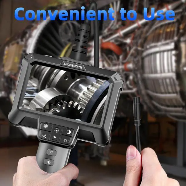 Alt view image 5 of 7 - KEHIPI Endoscope Camera with Light - IP67 Waterproof Borescope Camera with 8 Adjustable LED Lights | 4.3" LCD Screen Borescope | HD 1080P Inspection Cameras with 16.5ft Semi-Rigid Cord Tools for Men