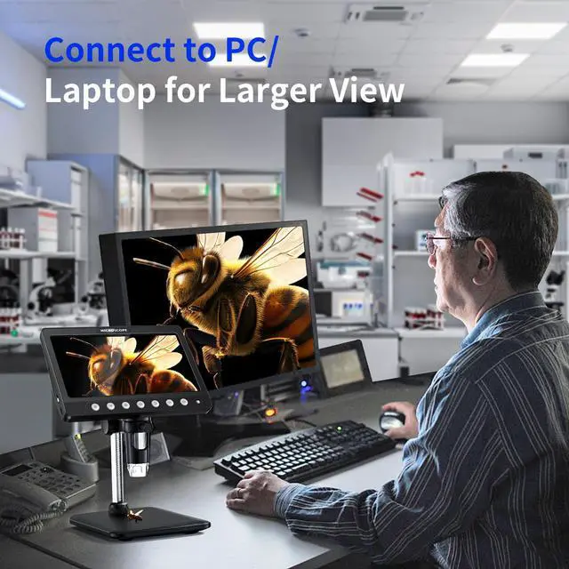 Alt view image 7 of 7 - KEHIPI Coin Microscope for Adults Kids - 7'' HD IPS Digital Microscope for Error Coins with Screen | 1200X Soldering Microscope with 8 LED Lights | 32GB SD Card USB for Windows/MacOS