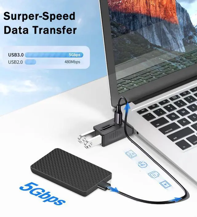 Alt view image 5 of 7 - KEHIPI 5-Port USB 3.0 Hub with SD TF Card Reader, USB Extender Adapter with Memory SD/Micro SD Card Reader, USB 3.0/2.0 Ports, Portable USB Splitter for Laptop,PC, Camera, Flash Driver, HDD, Dash Cam