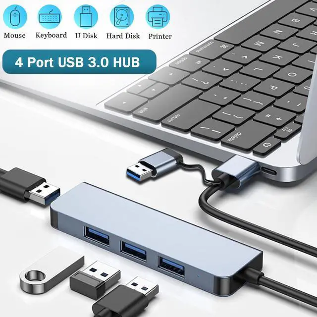 Alt view image 2 of 6 - KEHIPI USB Hub 3.0 with 4 Ports, Aluminum USB C to USB 3.0 Hub USB Splitter for MacBook, Mac Pro/Mini, iMac, Ps4, PS5, Surface Pro,Flash Drive, Samsung and More USB-C Laoptop