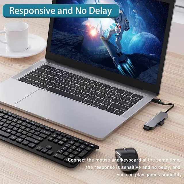 Alt view image 5 of 6 - KEHIPI USB Hub 3.0 with 4 Ports, Aluminum USB C to USB 3.0 Hub USB Splitter for MacBook, Mac Pro/Mini, iMac, Ps4, PS5, Surface Pro,Flash Drive, Samsung and More USB-C Laoptop