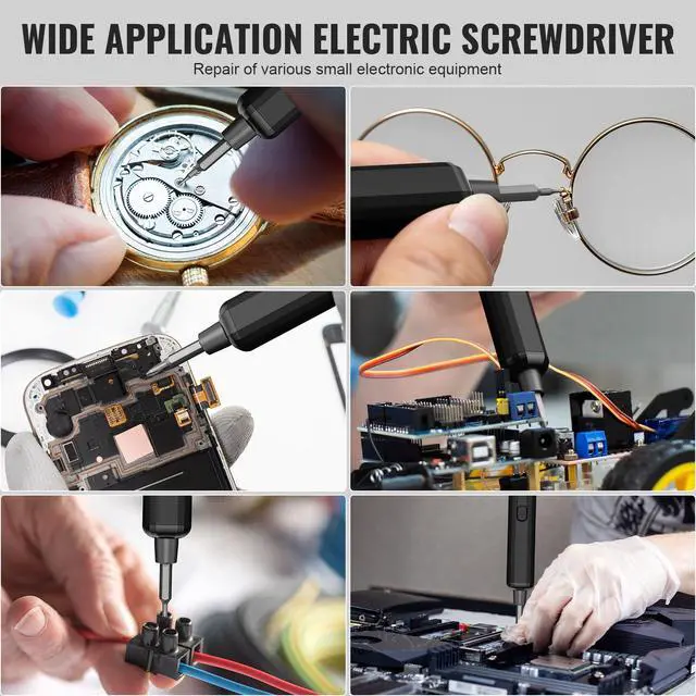 Alt view image 7 of 7 - KEHIPI Mini Electric Screwdriver, 3.7V Precision Screwdriver Set Cordless Screwdrivers Rechargeable 72 In 1 Magnetic Bit Repair Tech Tool Kit for Electronics Computer Phone Laptop Camera RC Car Watch