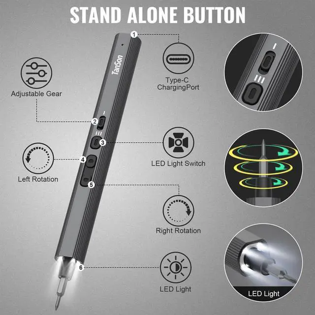 Alt view image 2 of 7 - KEHIPI Precision Electric Screwdriver Set,160-in-1 Mini Electric Screwdriver,650mAh Rechargeable Screwdrivers,S2 Magnetic Bit,3 Torque Settings,Repair Tool Kit for Computer Phone Laptop Camera Watch