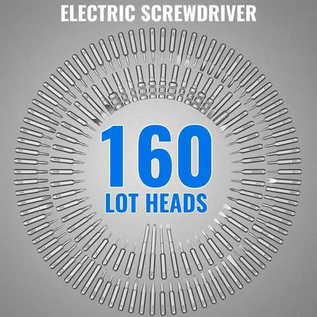 Alt view image 5 of 7 - KEHIPI Precision Electric Screwdriver Set,160-in-1 Mini Electric Screwdriver,650mAh Rechargeable Screwdrivers,S2 Magnetic Bit,3 Torque Settings,Repair Tool Kit for Computer Phone Laptop Camera Watch