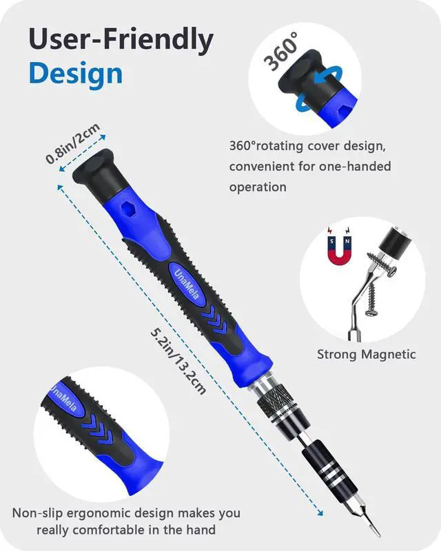 Alt view image 3 of 7 - KEHIPI Electronics Precision Screwdriver Set 146-IN-1: Computer PC Laptop Repair Tool Kit - 123 Bits, Flexible Shaft, Extension Rod, Magnetic Mat for PC Building, iPhone, MacBook, PS5, Xbox, Switch