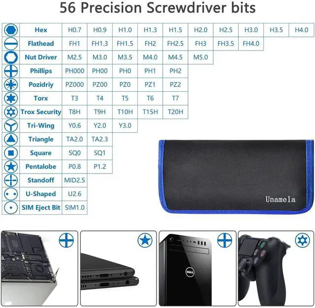 Alt view image 2 of 7 - KEHIPI 80 IN 1 Computer Repair Tool Kit with Magnetic Mat, Precision Laptop Screwdriver Set, PC Building Tool Kit with 56 Magnetic Bits, Large Size Writing Note Mat with Dry Erase Pen