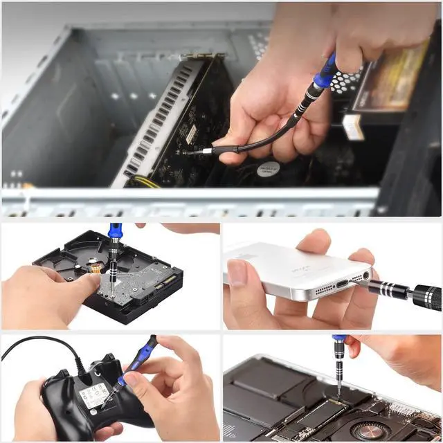 Alt view image 4 of 7 - KEHIPI 80 IN 1 Computer Repair Tool Kit with Magnetic Mat, Precision Laptop Screwdriver Set, PC Building Tool Kit with 56 Magnetic Bits, Large Size Writing Note Mat with Dry Erase Pen