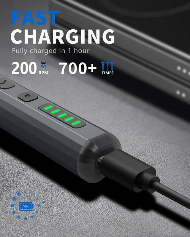 Alt view image 4 of 7 - KEHIPI Mini Electric Screwdriver Set 140-IN-1: Small Electric Screwdriver Cordless - 120 Precision Bits, 5 Torque Settings, LED Light, Magnetic Power Screwdriver Repair Tool Kit for PC RC Electronics