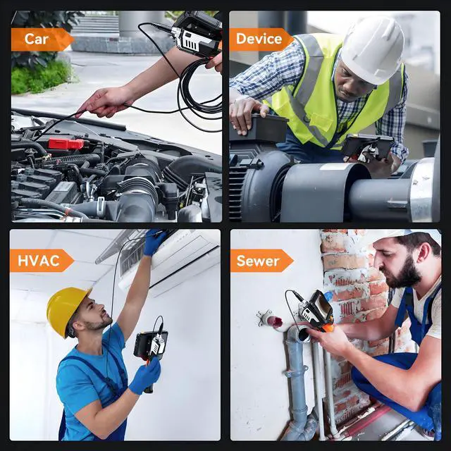 Alt view image 6 of 6 - KEHIPI Endoscope Camera with Light, 5" IPS Screen Borescope,1920P HD Inspection Camera with Lights, IP67 Waterproof Flexible Cable for Automotive/Home/Wall/Pipe/Car (16.5FT)