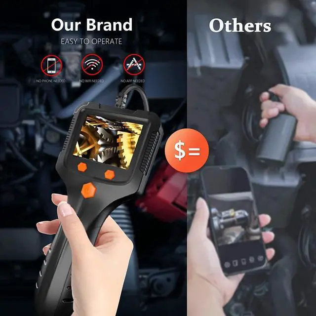 Alt view image 2 of 6 - KEHIPI Borescope, Endoscope Camera with Light, IP67 Waterproof Endoscope, 1080 HD Inspection Endoscope, Snake Camera with 50FT Semi-Rigid Cord, Gadgets for Men(2.4")