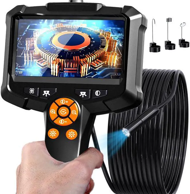 Main image of KEHIPI Endoscope Camera with Light, 1080P HD Borescope with 8 Adjustable Lights, 4.3" Endoscope with 16.4ft Semi-Rigid Snake Camera, IP67 Waterproof Borescopese for Sewer, Cool Gadgets & Tools for Men