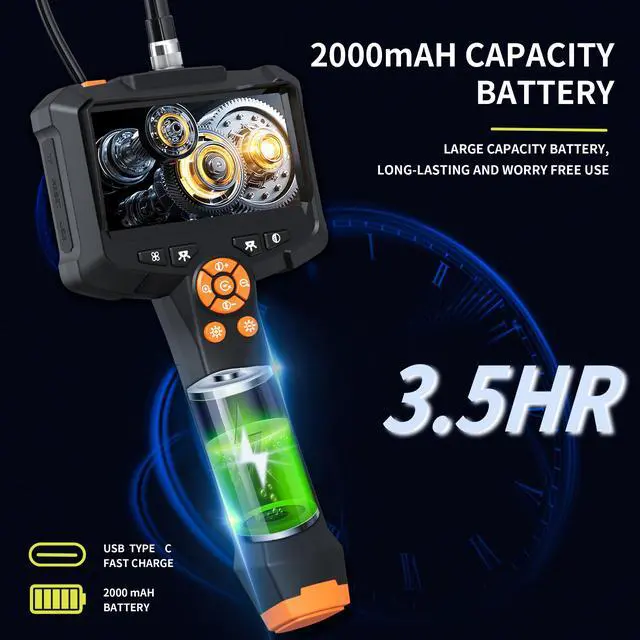 Alt view image 3 of 7 - KEHIPI Endoscope Camera with Light, 1080P HD Borescope with 8 Adjustable Lights, 4.3" Endoscope with 16.4ft Semi-Rigid Snake Camera, IP67 Waterproof Borescopese for Sewer, Cool Gadgets & Tools for Men
