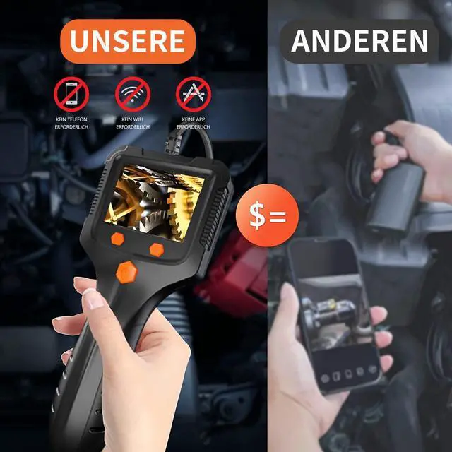 Alt view image 2 of 6 - KEHIPI BorescopeEndoscope Camera with Light, 1080P HD Borescope Tools with 8 Adjustable LED Lights, Endoscope with 11.5ft Semi-Rigid Snake Camera, Gadgets for Men