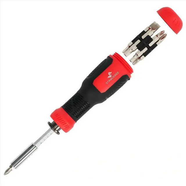 Main image of KEHIPI 13-in-1 Multi-bit Screwdriver, Mini Adjustable Screwdriver Set, Precision Screw Driver Tool All in One with Torx, Flat Head, Phillips, Hex, Repair Kit Square and 1/4 Nut Driver