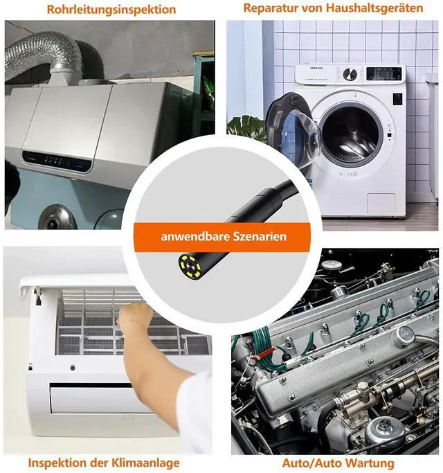 Alt view image 6 of 6 - KEHIPI BorescopeEndoscope Camera with Light, 1080P HD Borescope Tools with 8 Adjustable LED Lights, Endoscope with 11.5ft Semi-Rigid Snake Camera, Gadgets for Men