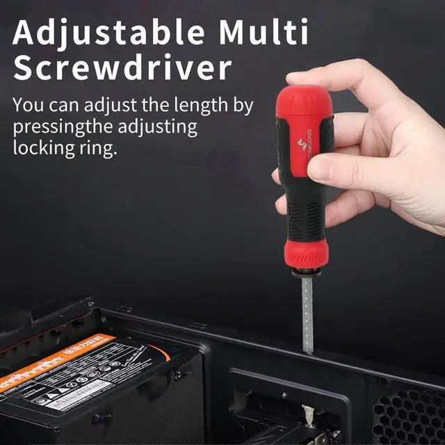 Alt view image 4 of 6 - KEHIPI 13-in-1 Multi-bit Screwdriver, Mini Adjustable Screwdriver Set, Precision Screw Driver Tool All in One with Torx, Flat Head, Phillips, Hex, Repair Kit Square and 1/4 Nut Driver