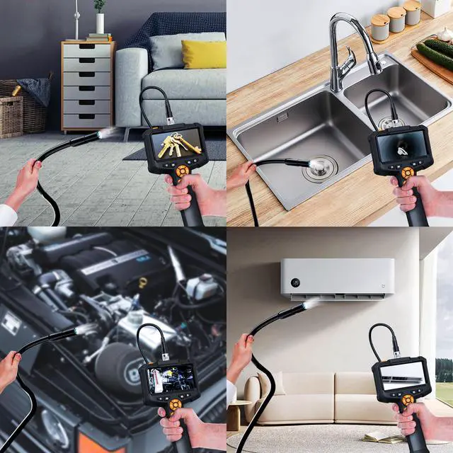 Alt view image 7 of 7 - KEHIPI Endoscope Camera with Light, 1080P HD Borescope with 8 Adjustable Lights, 4.3" Endoscope with 16.4ft Semi-Rigid Snake Camera, IP67 Waterproof Borescopese for Sewer, Cool Gadgets & Tools for Men