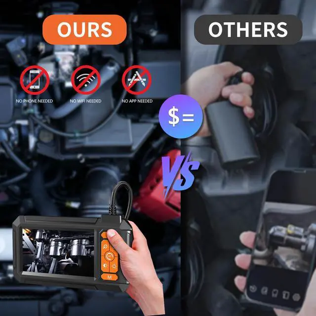 Alt view image 3 of 7 - KEHIPI Endoscope Camera with Light, 1080P HD Borescope with 8 Adjustable Lights, 4.3" Endoscope with Semi-Rigid Snake Camera, IP67 Waterproof Borescopese for Sewer, Cool Gadgets & Tools for Men