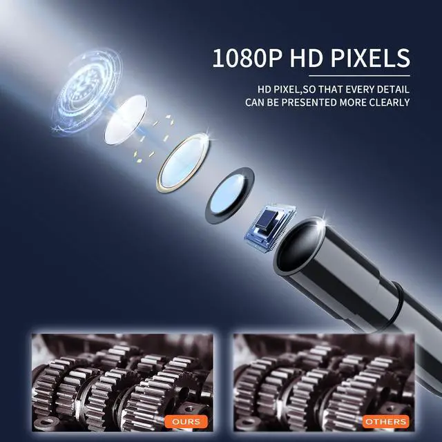 Alt view image 3 of 7 - KEHIPI Endoscope Camera with Light, Borescope Camera with 4.3" IPS Screen, 1920P HD with 8 LED Lights, 16.4FT Semi-Rigid Cord, IP67 Waterproof Endoscope for Sewer, Cool Gadgets&Tools for Men