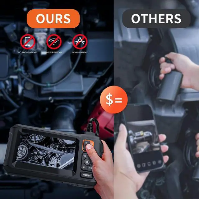 Alt view image 5 of 7 - KEHIPI Endoscope Camera with Light, Borescope Camera with 4.3" IPS Screen, 1920P HD with 8 LED Lights, 16.4FT Semi-Rigid Cord, IP67 Waterproof Endoscope for Sewer, Cool Gadgets&Tools for Men