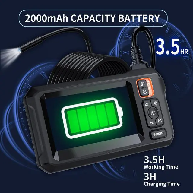 Alt view image 6 of 7 - KEHIPI Endoscope Camera with Light, Borescope Camera with 4.3" IPS Screen, 1920P HD with 8 LED Lights, 16.4FT Semi-Rigid Cord, IP67 Waterproof Endoscope for Sewer, Cool Gadgets&Tools for Men