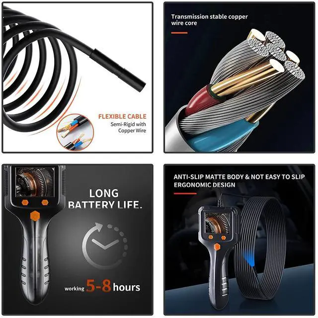 Alt view image 6 of 6 - KEHIPI Borescope, Endoscope Camera with Light, IP67 Waterproof Endoscope, 1080 HD Inspection Endoscope, Snake Camera with 50FT Semi-Rigid Cord, Gadgets for Men(2.4")