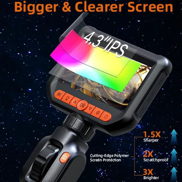 Alt view image 2 of 7 - KEHIPI Two-Way Articulating Borescope Camera with Light, 1920P HD Endoscope Camera, 5 FT Flexible Snake Inspection Scope for Automotive and Aircraft Mechanics, Father's Day Gifts&Cool Gadgets for Men