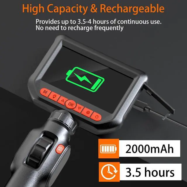 Alt view image 6 of 7 - KEHIPI Two-Way Articulating Borescope Camera with Light, 1920P HD Endoscope Camera, 5 FT Flexible Snake Inspection Scope for Automotive and Aircraft Mechanics, Father's Day Gifts&Cool Gadgets for Men