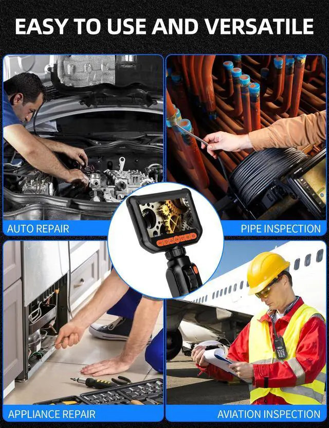 Alt view image 7 of 7 - KEHIPI Two-Way Articulating Borescope Camera with Light, 1920P HD Endoscope Camera, 5 FT Flexible Snake Inspection Scope for Automotive and Aircraft Mechanics, Father's Day Gifts&Cool Gadgets for Men