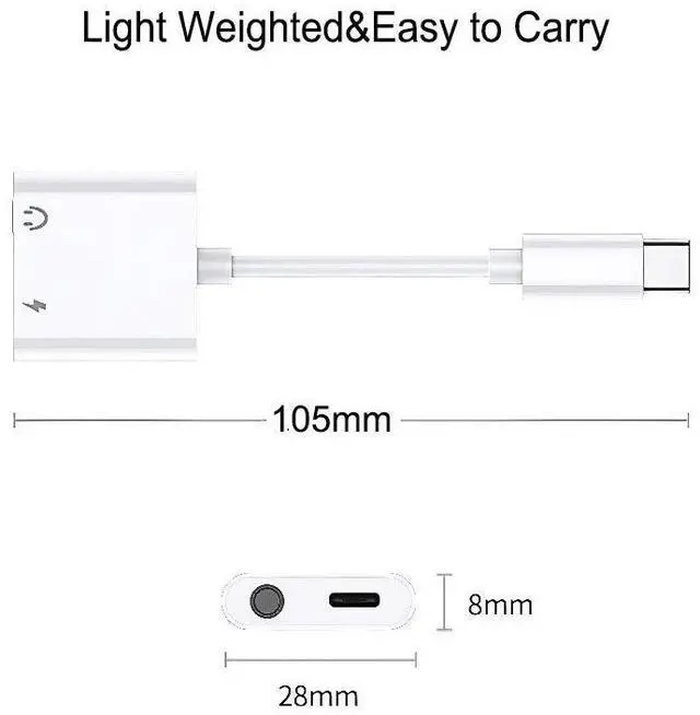 Alt view image 6 of 6 - KEHIPI USB Type C to 3.5mm Headphone Audio and Charger Adapter, Support PD & QC Fast Charging, Compatible with Google Pixel 4 4XL 3 3XL 2 2XL, Samsung Galaxy S20/S21 Ultra/Note 20/10 Plus and More
